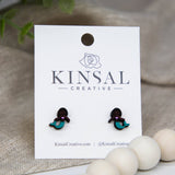 Mermaid Wood Stud Earrings