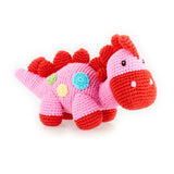 Stegosaurus Plush Dino Rattle - Pink