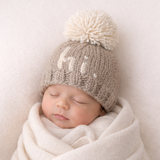 Hi. Pebble Brown Hand Knit Beanie Hat Baby & Kids: S (0-6 months)