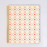 Rough Draft Large Notebook, Cherry Hearts