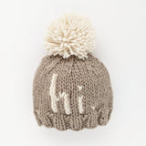 Hi. Pebble Brown Hand Knit Beanie Hat Baby & Kids: XS (newborn)