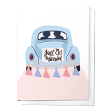 Newlywed Wedding Beetle, Car Congratulations Greeting Card