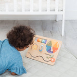 Wooden Busy Board, Montessori Interactive Activity Board