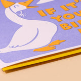 Letterpress Birthday Card—Honk Bday (Goose, Colorful, Silly)