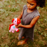 Stegosaurus Plush Dino Rattle - Pink