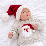 Santa Crimson Stocking Hat for Baby Kids & Adult: S (0-6 months)