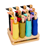 12-Slot Sustainable Wooden Umbrella POS Display Stand