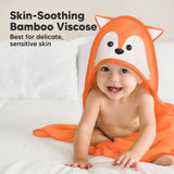 KeaBabies Cuddle Baby Hooded Towel: Fox / Regular