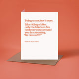 Funny Teacher Thank You Card