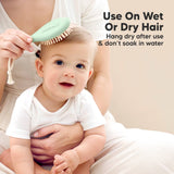 KeaBabies Baby Hair Brush and Comb Set: Sage