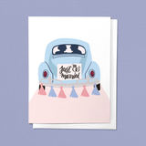Newlywed Wedding Beetle, Car Congratulations Greeting Card