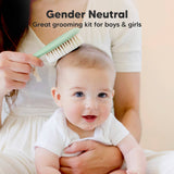 KeaBabies Baby Hair Brush and Comb Set: Sage