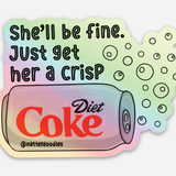 Get Her a Crisp Diet Coke Funny Soda Girly Bubbly Sticker: Single