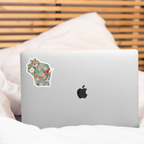 Wisconsin Flower Sticker - WI, state, midwest, retro, boho