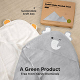 KeaBabies Cuddle Baby Hooded Towel: Elephant / Regular