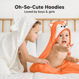 KeaBabies Cuddle Baby Hooded Towel: Fox / Regular