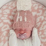 Hi. Rosy Hand Knit Beanie Hat Baby & Kids: S (0-6 months)