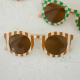Striped Sunglasses, Kids Sunglasses, Toddler Sunglasses, UV: Brown/Ivory