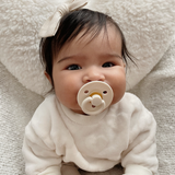 *NEW SIZE* Itzy Soother™ Natural Rubber Paci Sets: Coconut + Toast 6-18 M