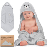 KeaBabies Cuddle Baby Hooded Towel: Seal