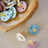 *NEW SIZE* Itzy Soother™ Natural Rubber Paci Sets: Coconut + Toast 6-18 M