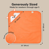 KeaBabies Cuddle Baby Hooded Towel: Fox / Regular