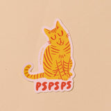 Vinyl Sticker—Striped Cat Pspsps