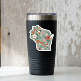 Wisconsin Flower Sticker - WI, state, midwest, retro, boho