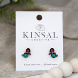Mermaid Wood Stud Earrings