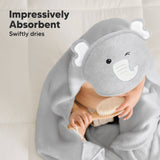 KeaBabies Cuddle Baby Hooded Towel: Elephant / Regular