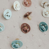 *NEW SIZE* Itzy Soother™ Natural Rubber Paci Sets: Coconut + Toast 6-18 M