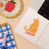 Vinyl Sticker—Striped Cat Pspsps