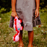Stegosaurus Plush Dino Rattle - Pink