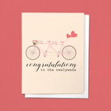 Congratulations to the Newlyweds, Wedding Bike Greeting Card