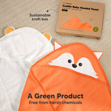 KeaBabies Cuddle Baby Hooded Towel: Fox / Regular