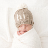 Hi. Pebble Brown Hand Knit Beanie Hat Baby & Kids: M (6-24 months)