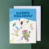 Woodland Ski Slope - Sweet Animal Winter Holiday Card