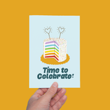 Time to Celebrate! Pride Cake Congratulations Greeting Card
