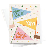 You Did It Pennant Flags Greeting Card