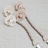 *NEW SIZE* Itzy Soother™ Natural Rubber Paci Sets: Coconut + Toast 6-18 M