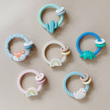 Ritzy Rattle™ Silicone Teether Rattles: Highland Cow
