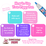 Blazin' BLUE Piggy Paint Pen Non-Toxic Kids Nail Polish