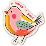 Winging It Daily Bird Sticker – Cute Colorful Bird Sticker