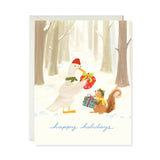 Woodland Gift Exchange - Sweet Holiday Christmas Card
